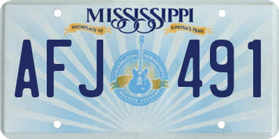 MS license plate AFJ491