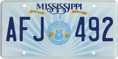 MS license plate AFJ492