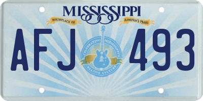 MS license plate AFJ493