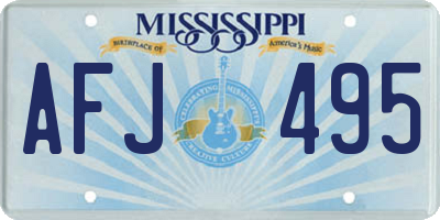 MS license plate AFJ495