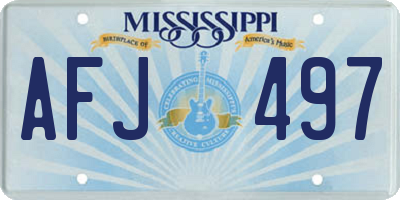 MS license plate AFJ497