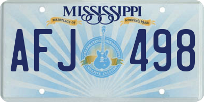MS license plate AFJ498