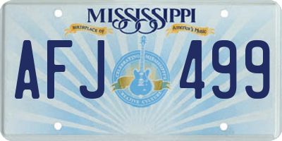 MS license plate AFJ499