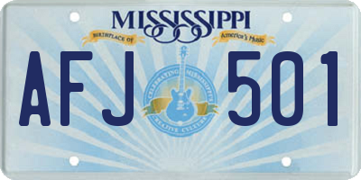 MS license plate AFJ501