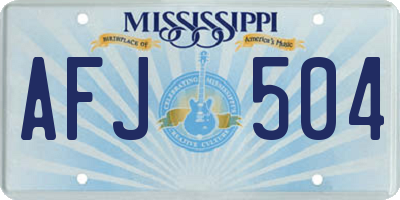 MS license plate AFJ504