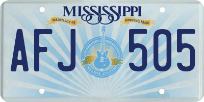 MS license plate AFJ505