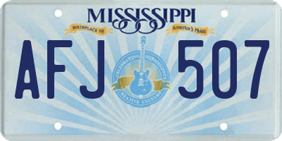 MS license plate AFJ507