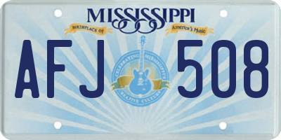MS license plate AFJ508