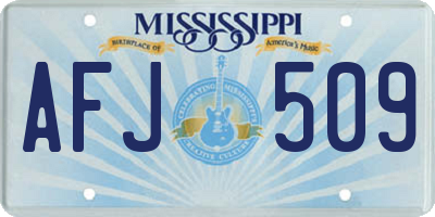 MS license plate AFJ509