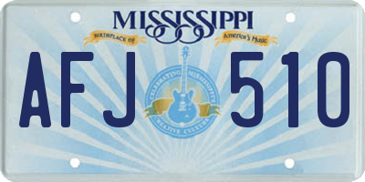 MS license plate AFJ510
