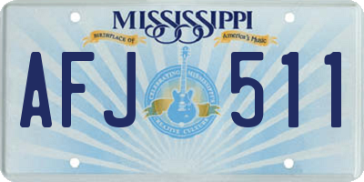 MS license plate AFJ511