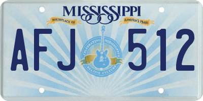 MS license plate AFJ512