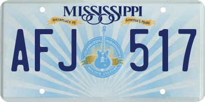 MS license plate AFJ517