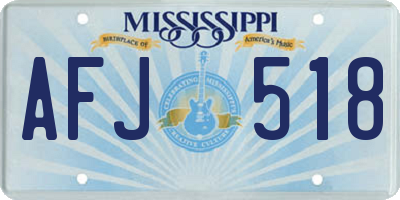 MS license plate AFJ518