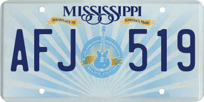 MS license plate AFJ519