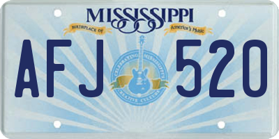 MS license plate AFJ520