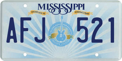 MS license plate AFJ521