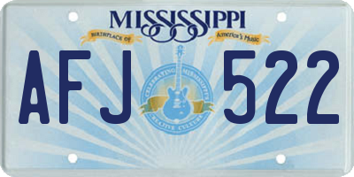 MS license plate AFJ522