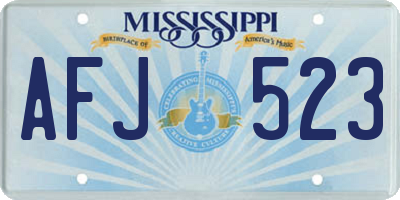 MS license plate AFJ523