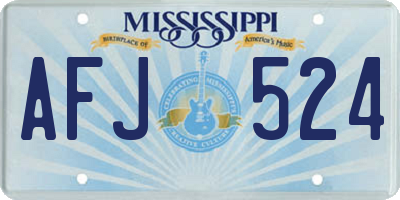 MS license plate AFJ524