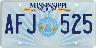 MS license plate AFJ525
