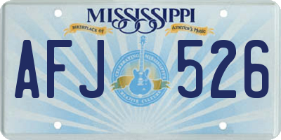 MS license plate AFJ526