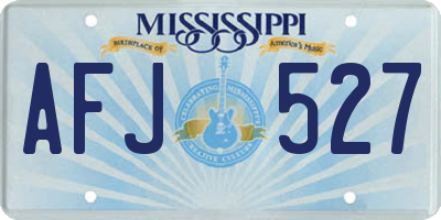 MS license plate AFJ527