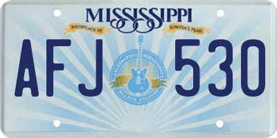MS license plate AFJ530