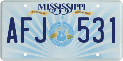 MS license plate AFJ531