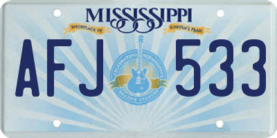 MS license plate AFJ533