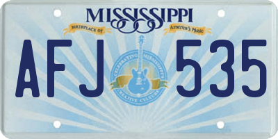 MS license plate AFJ535