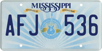 MS license plate AFJ536