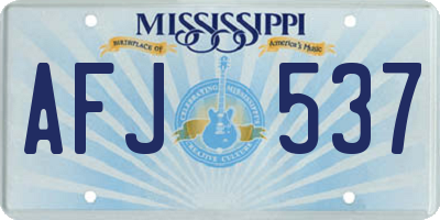 MS license plate AFJ537
