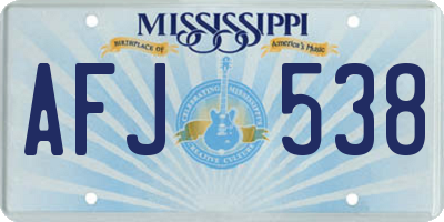 MS license plate AFJ538