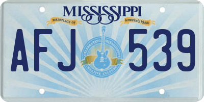 MS license plate AFJ539