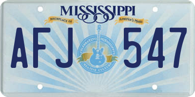 MS license plate AFJ547