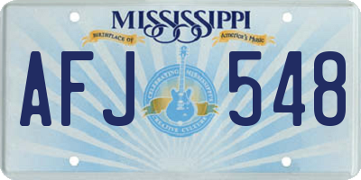 MS license plate AFJ548