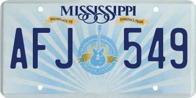 MS license plate AFJ549