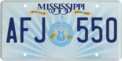 MS license plate AFJ550