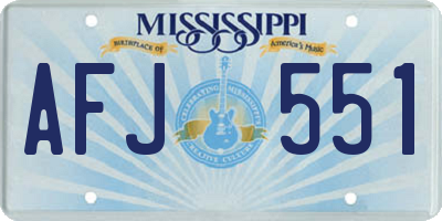 MS license plate AFJ551