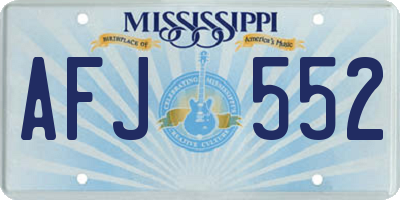 MS license plate AFJ552