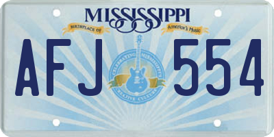 MS license plate AFJ554