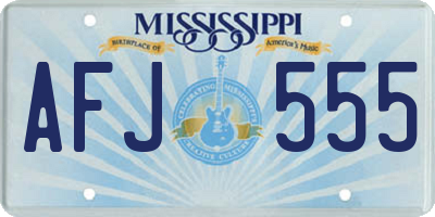 MS license plate AFJ555