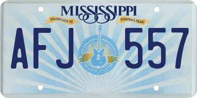 MS license plate AFJ557
