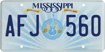 MS license plate AFJ560