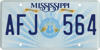 MS license plate AFJ564
