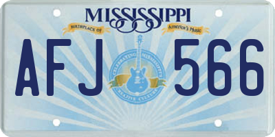 MS license plate AFJ566