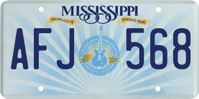 MS license plate AFJ568