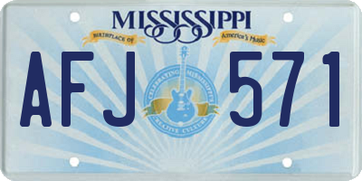 MS license plate AFJ571