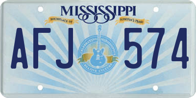 MS license plate AFJ574